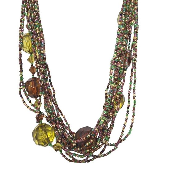 Vintage Esmore Beaded Multi Strand Torsade Necklace - Picture 1 of 5